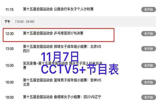 2025全运会乒乓球7日打响,精彩纷呈,CCTV转播
